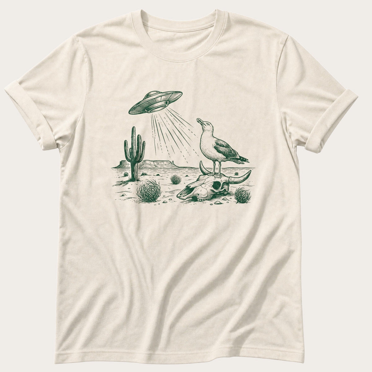 Alien Abduction Seagull 1 — Ivory Comfort Colors tee