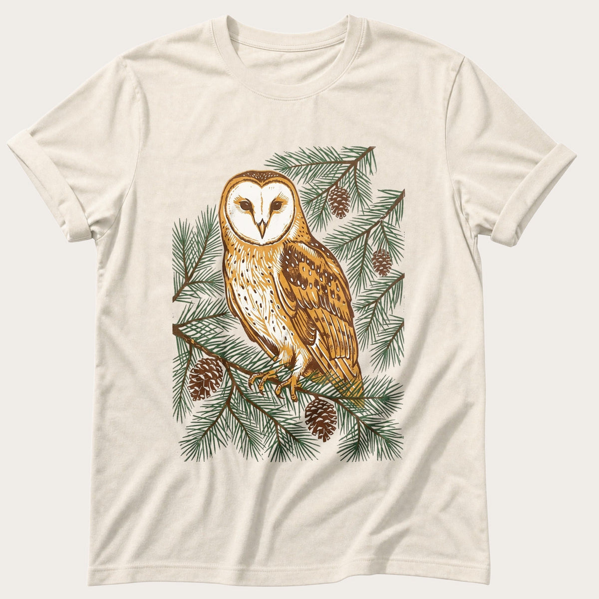 Barn Owl In The Pines — Ivory Comfort Colors tee