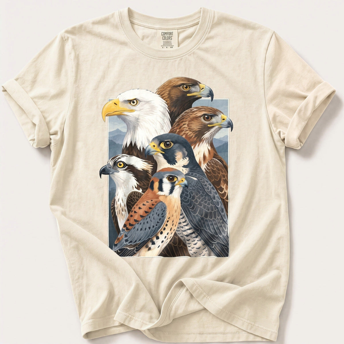 Birds Of Prey Breeds 33 — Ivory Comfort Colors tee