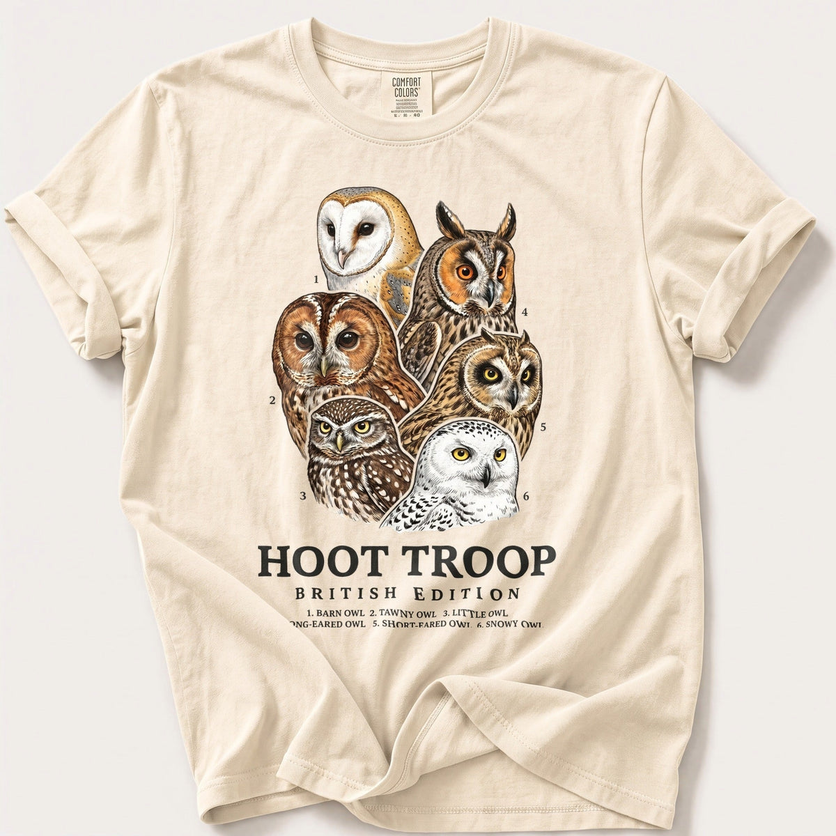 British Hoot Troop — Ivory Comfort Colors tee