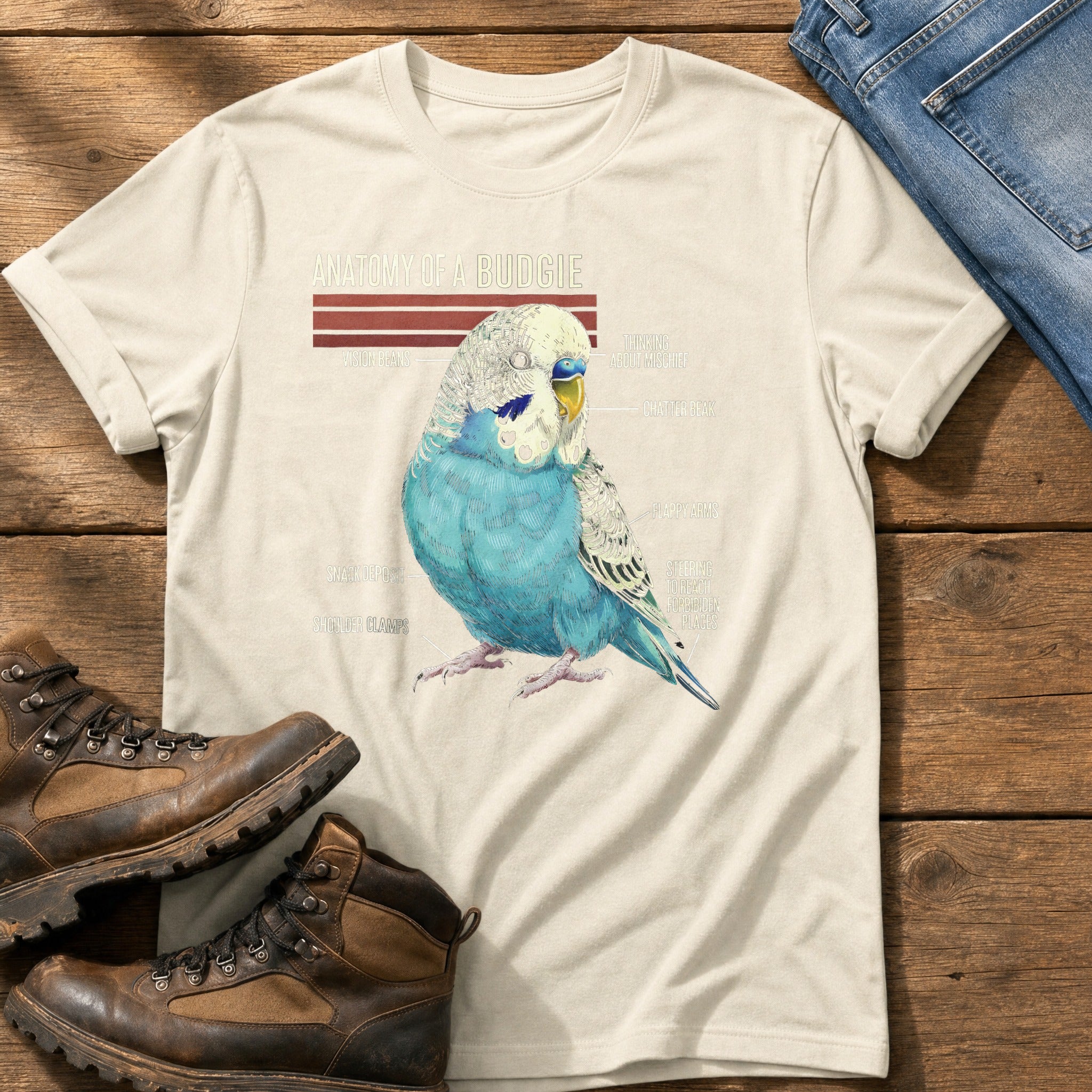 Budgie Anatomy — Ivory Comfort Colors tee