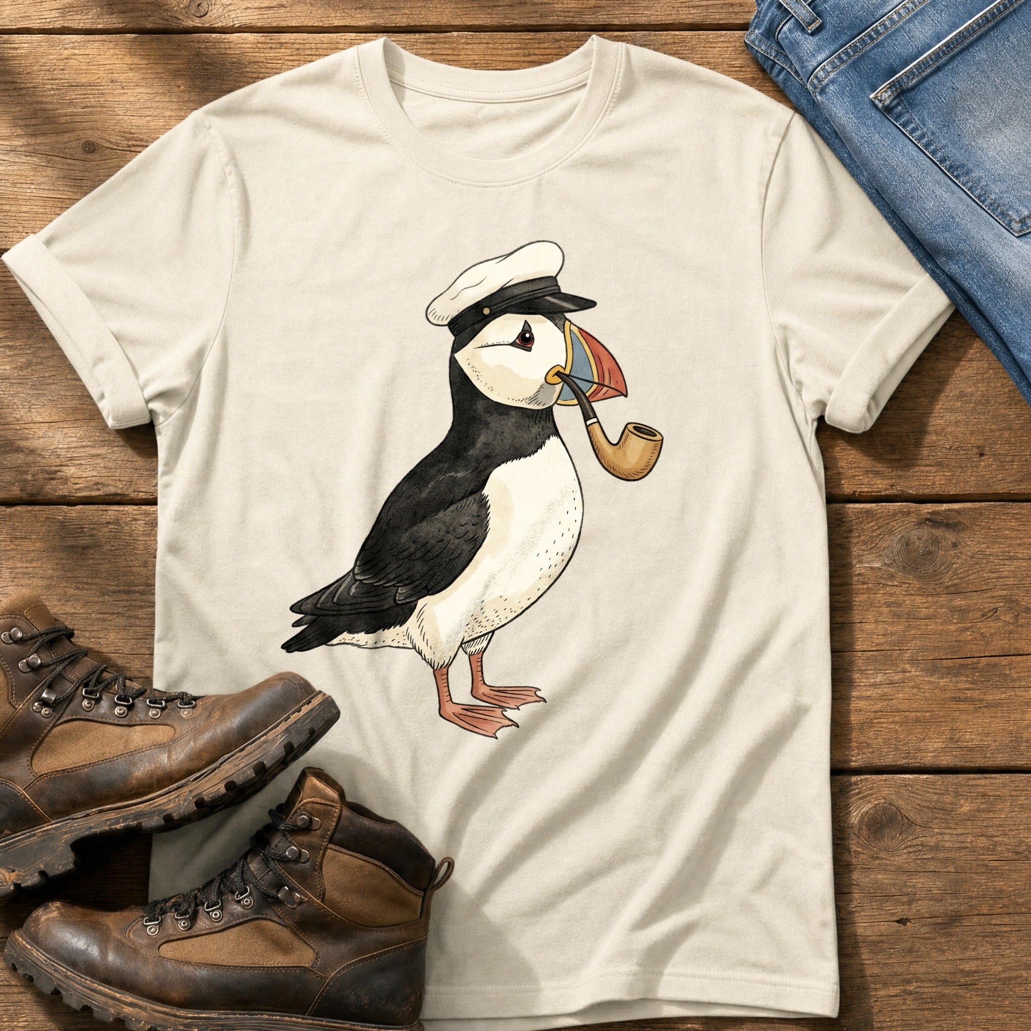 Cap Puffin 1 — Ivory Comfort Colors tee