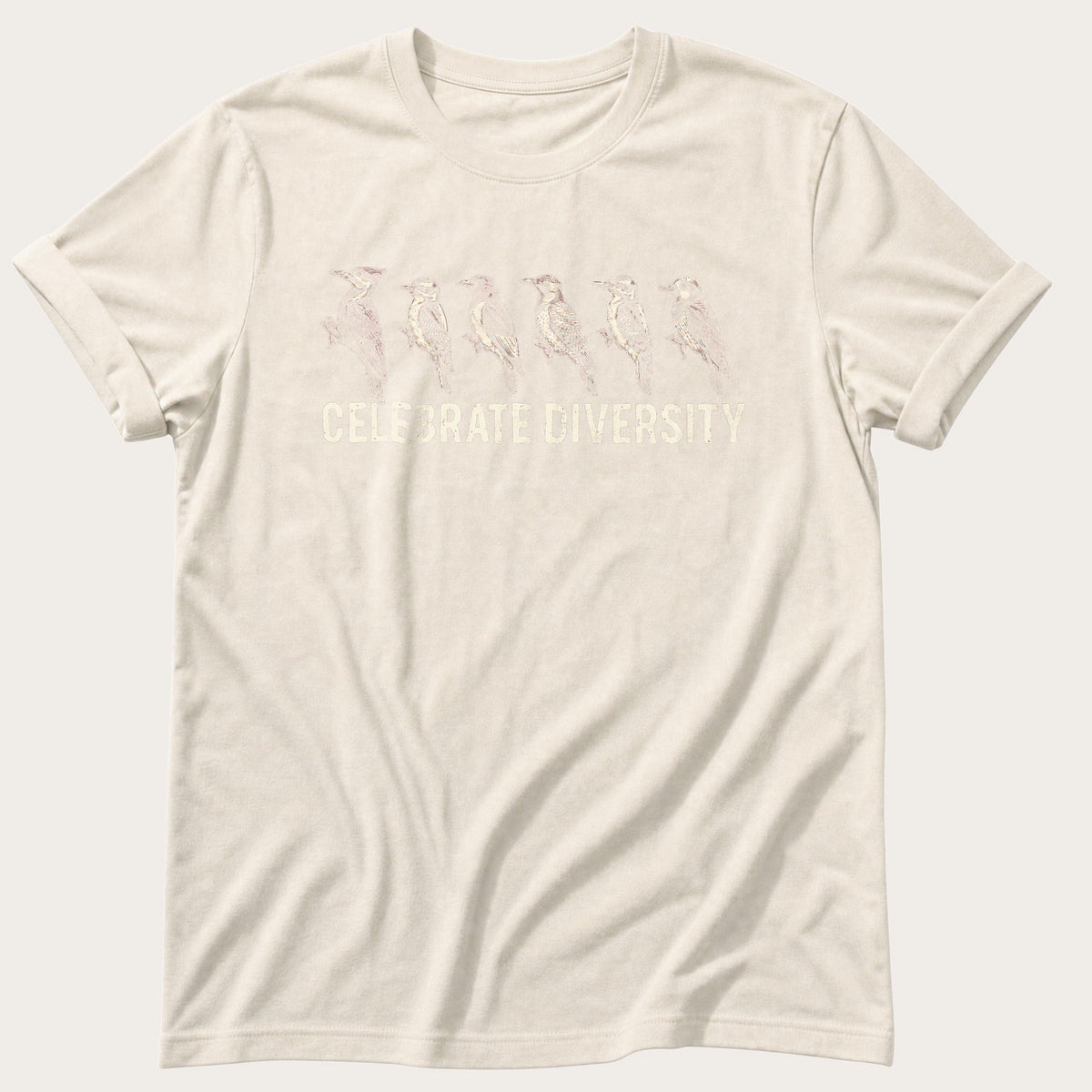 Celebrate Diversity Wood Pecker — Ivory Comfort Colors tee