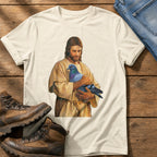 Christ With Pigeon 4 — Ivory Comfort Colors tee