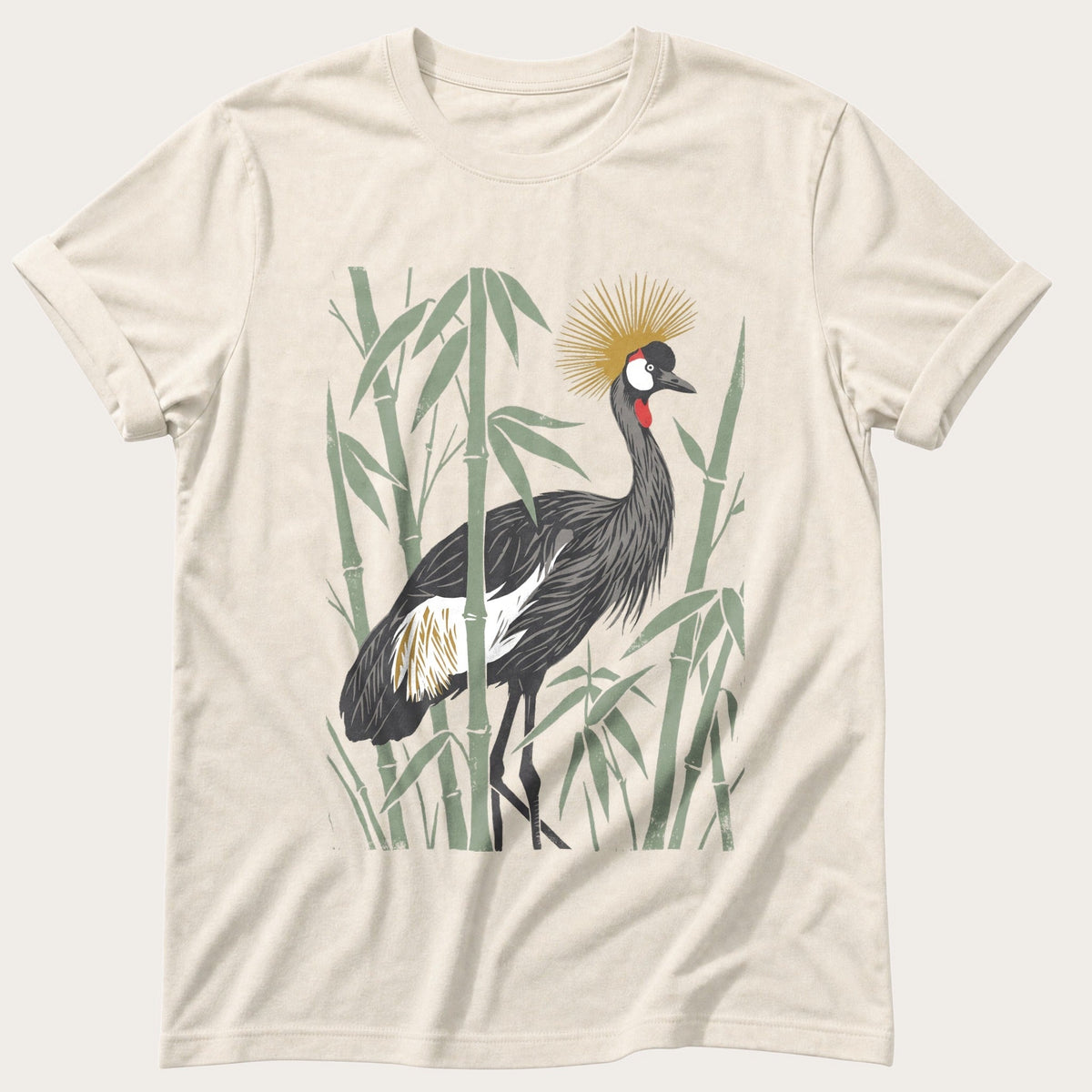 Crane In The Bamboo — Ivory Comfort Colors tee