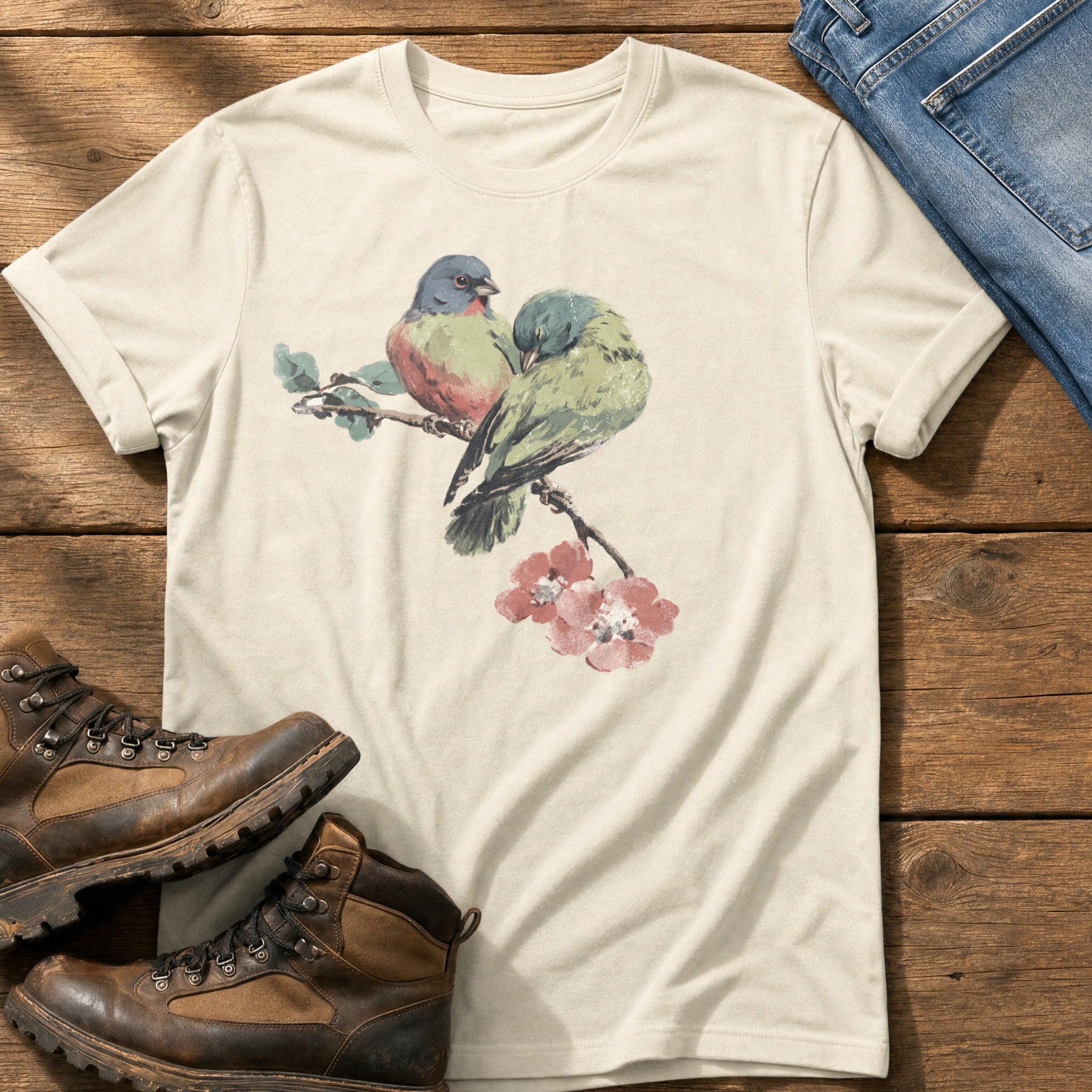Finches On A Branch — Ivory Comfort Colors tee