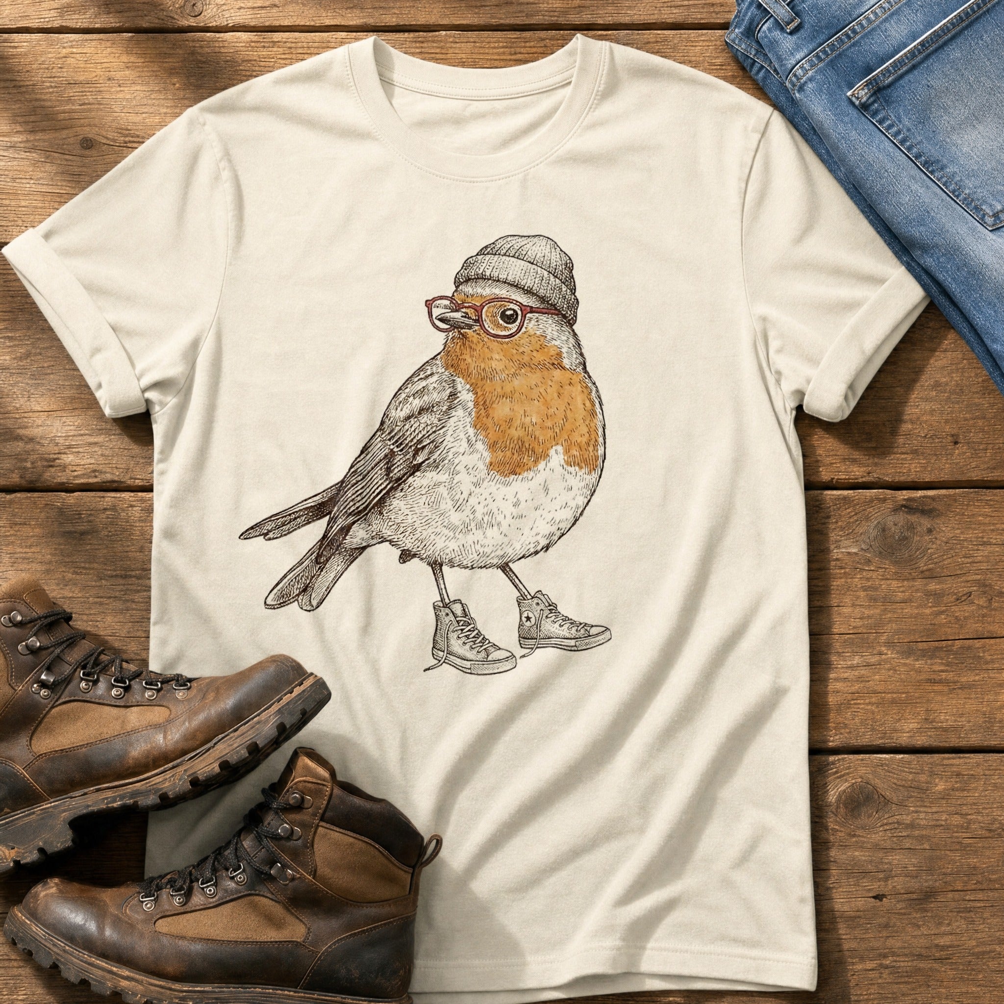Hipster Robin 12 — Ivory Comfort Colors tee