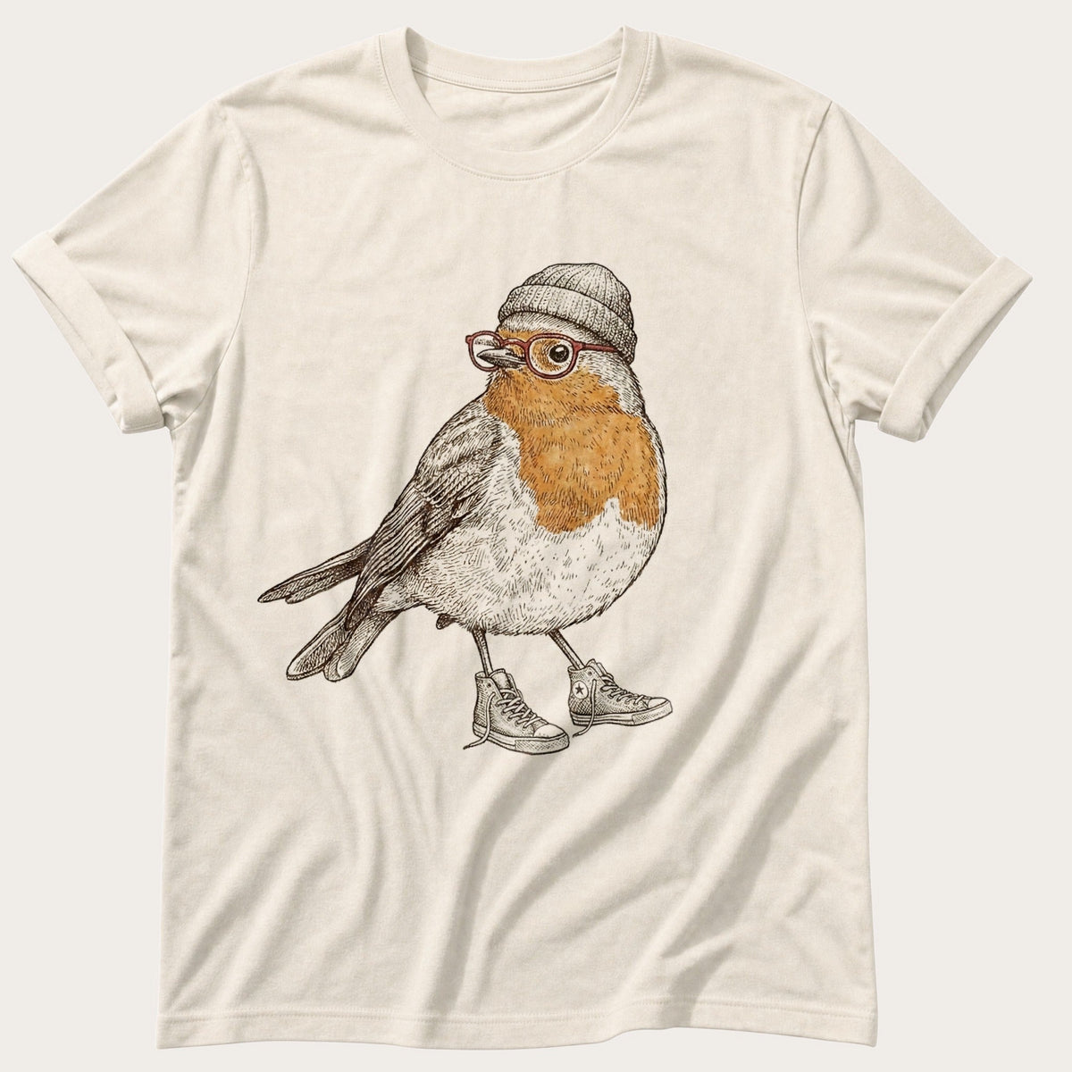 Hipster Robin 12 — Ivory Comfort Colors tee