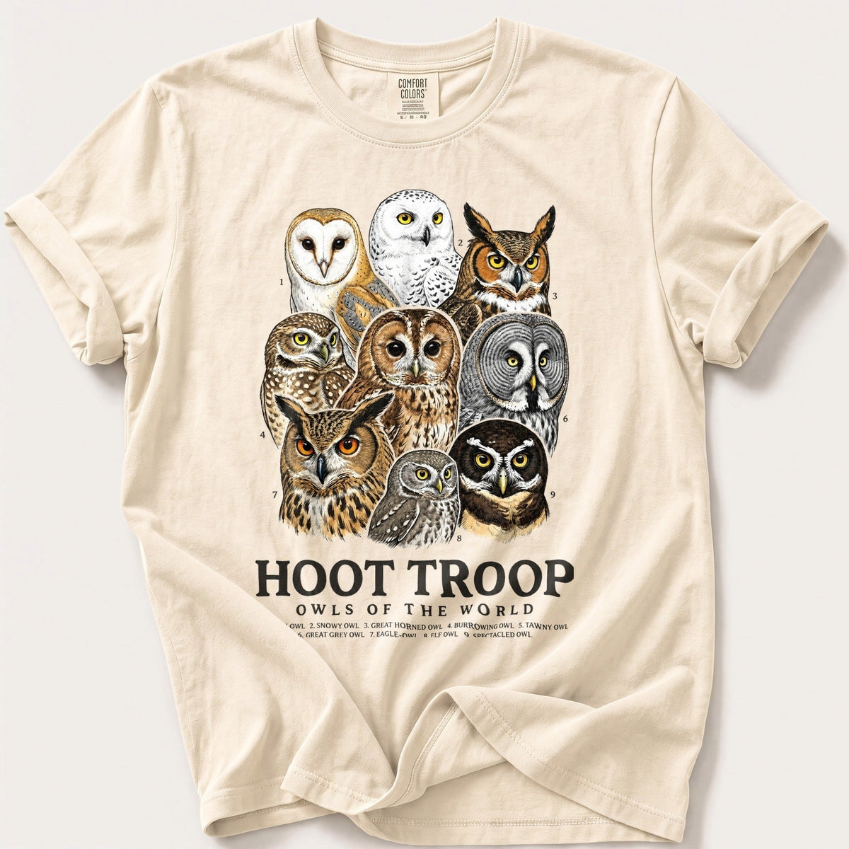 Hoot Troop — Ivory Comfort Colors tee