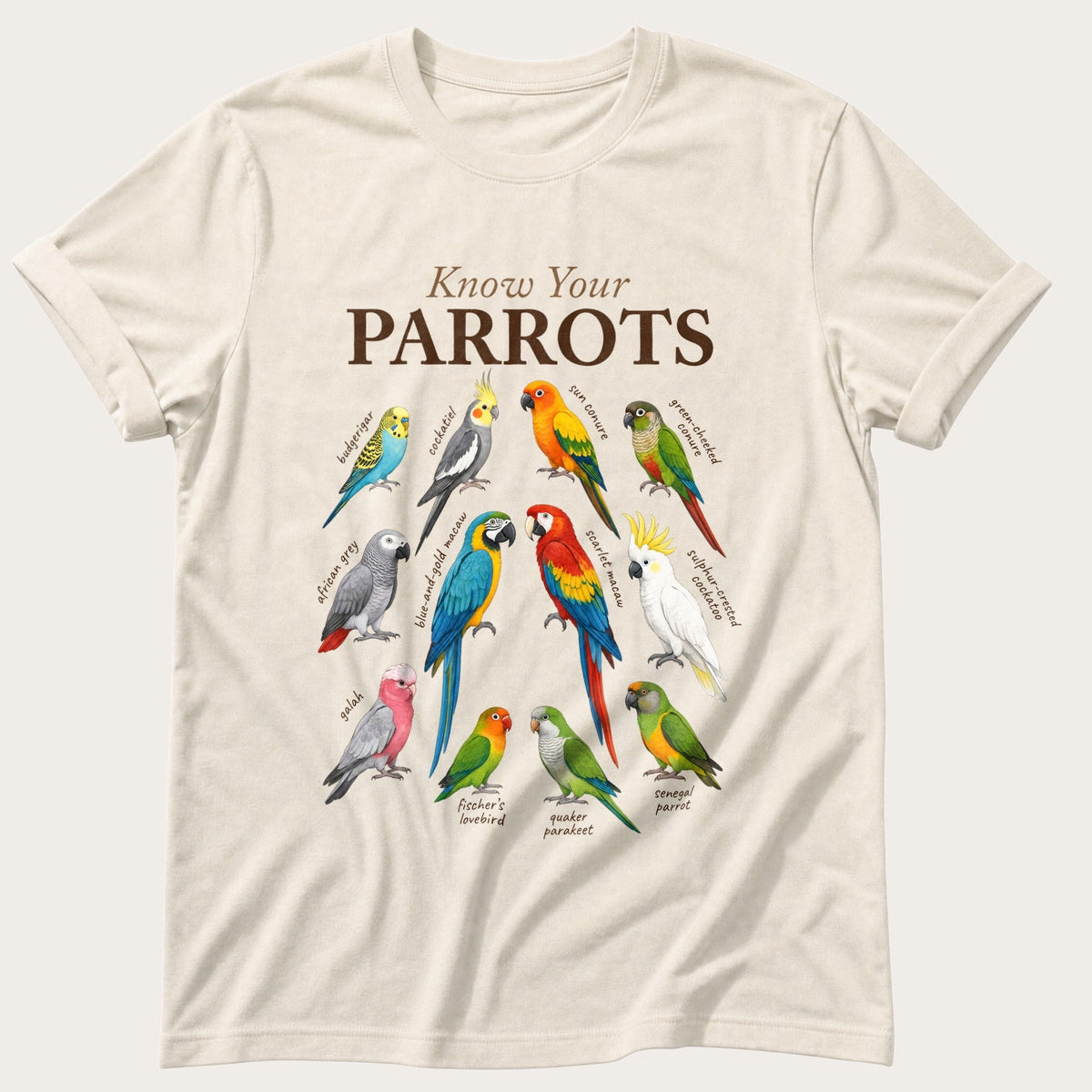 Know Your Parrots — Ivory Comfort Colors tee