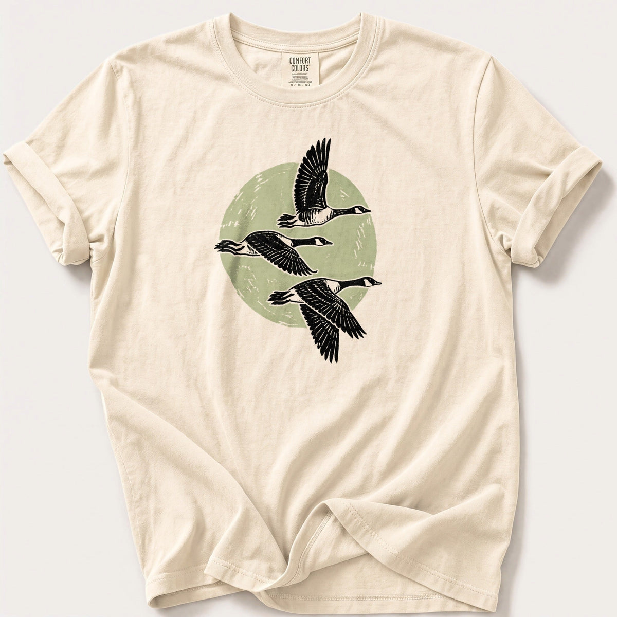 Moonrise Geese — Ivory Comfort Colors tee