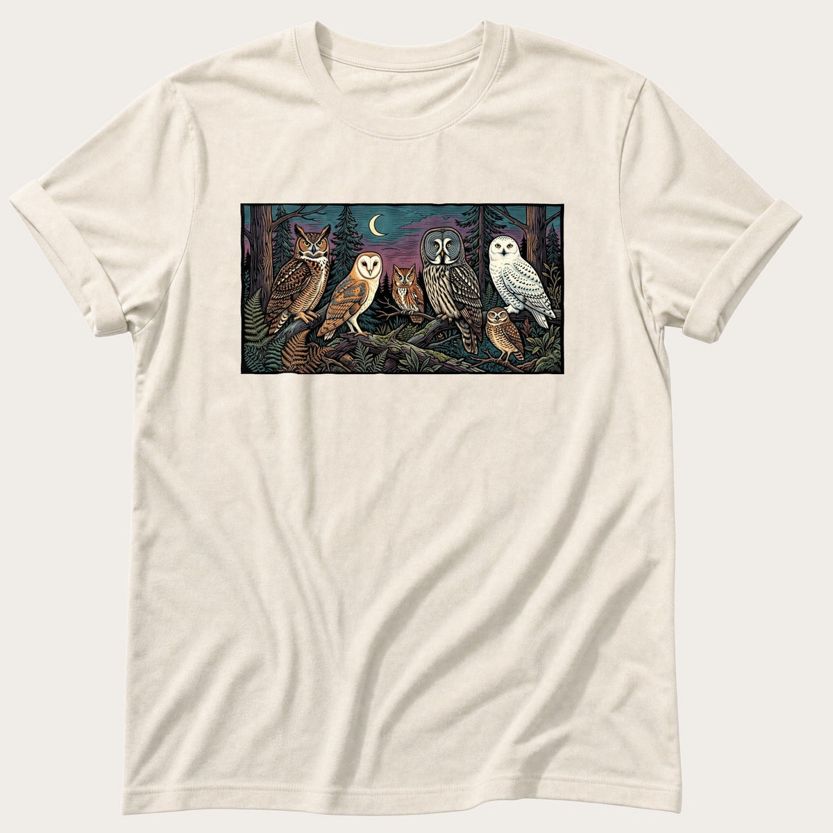 Owl species — Ivory Comfort Colors tee