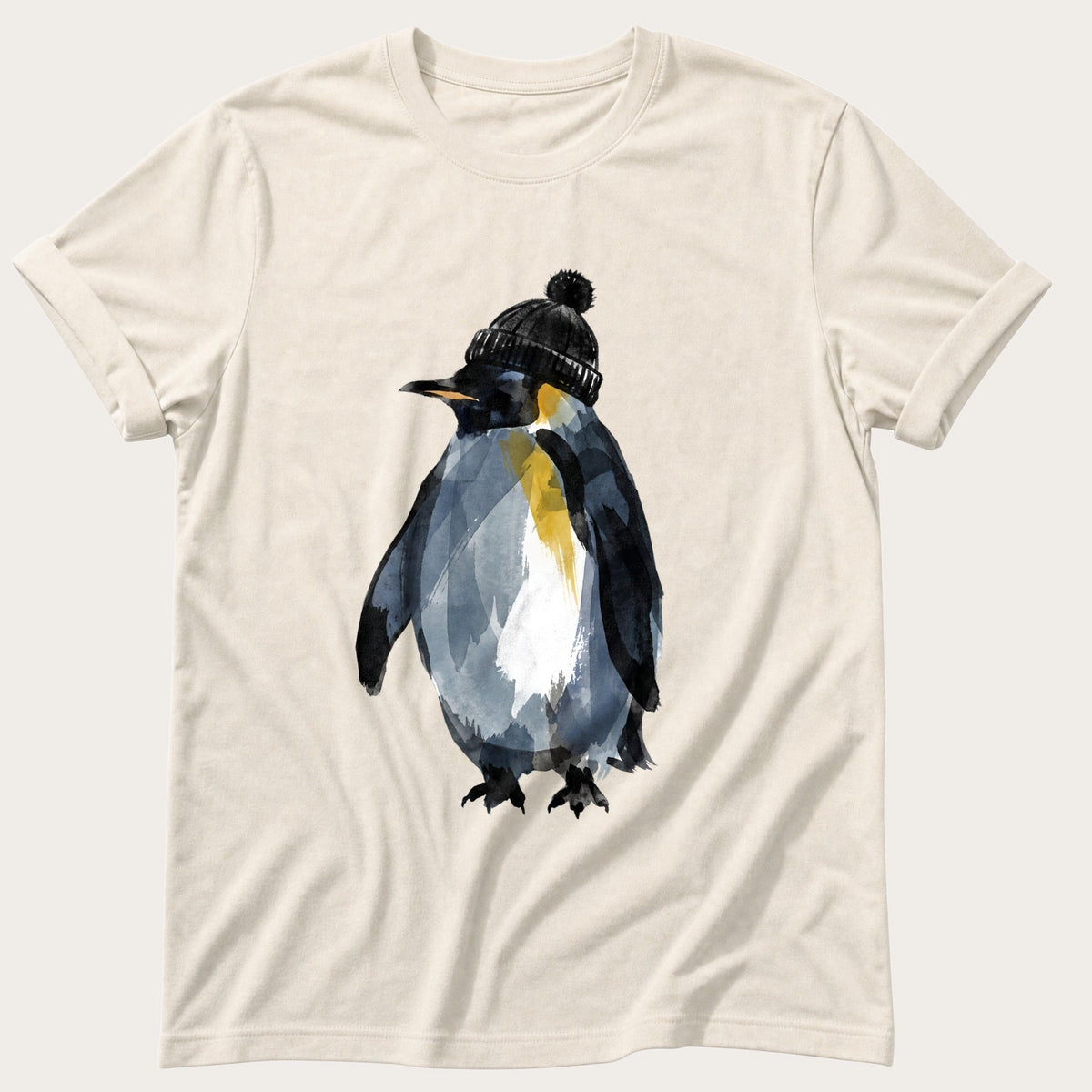 Penguin In A Bobble Hat — Ivory Comfort Colors tee