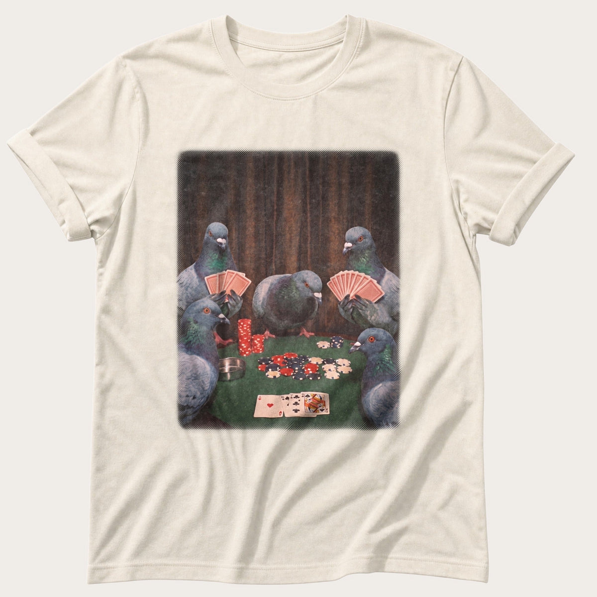 Pigeon Poker Night — Ivory Comfort Colors tee