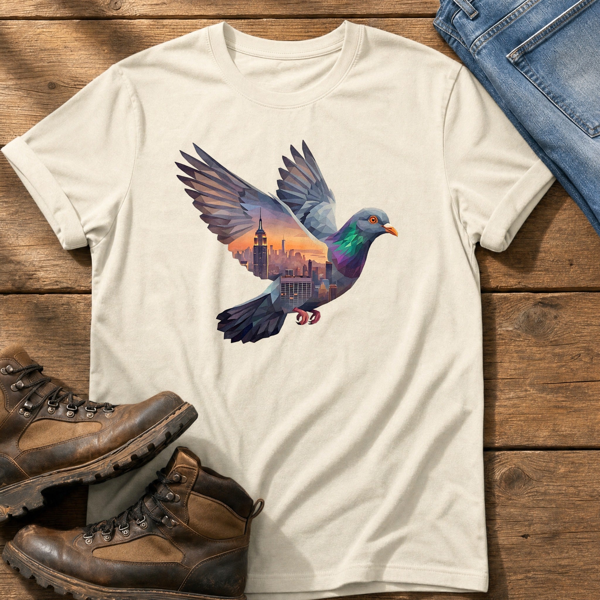 Pigeon Skyline — Ivory Comfort Colors tee