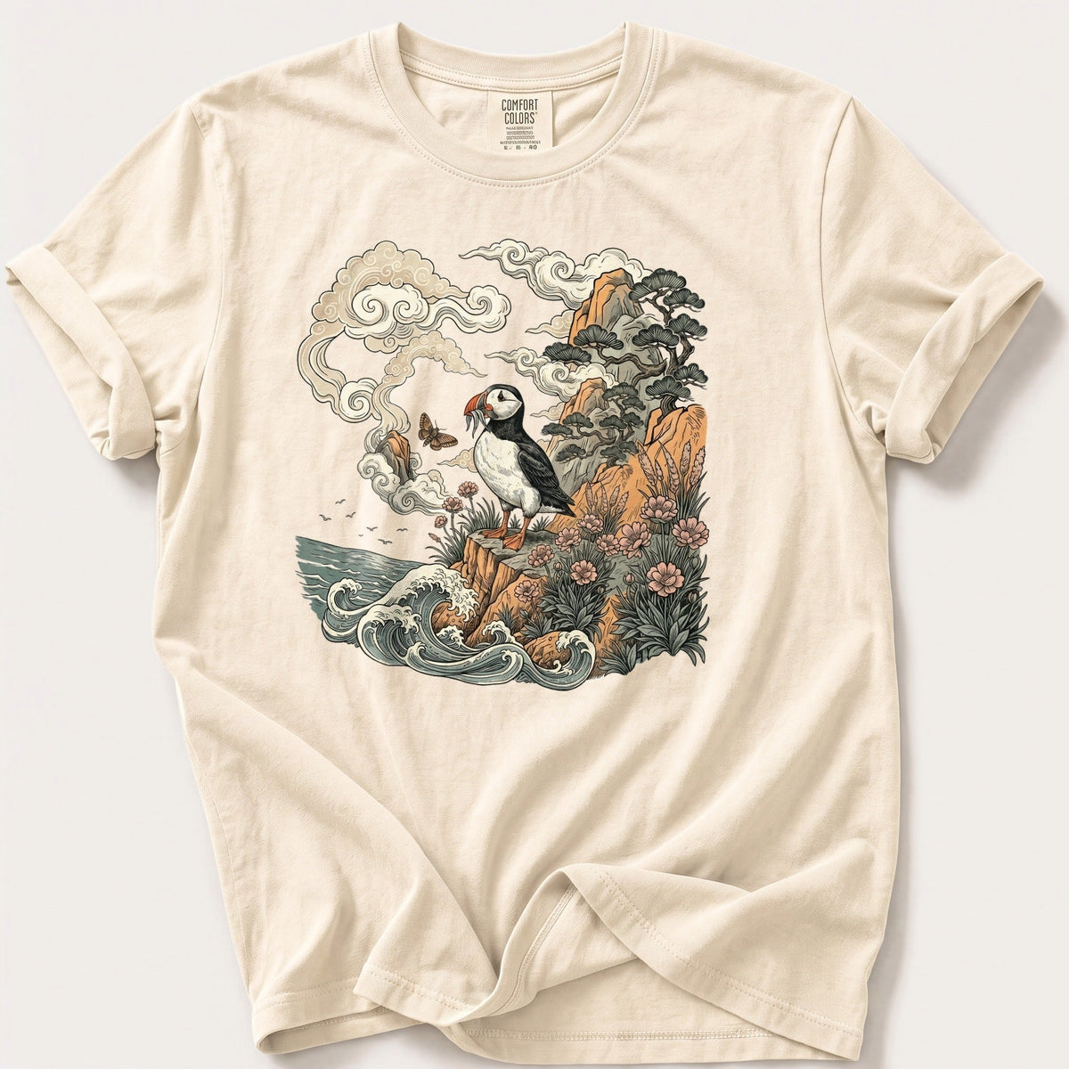 Puffin Cliff Murul 7 — Ivory Comfort Colors tee