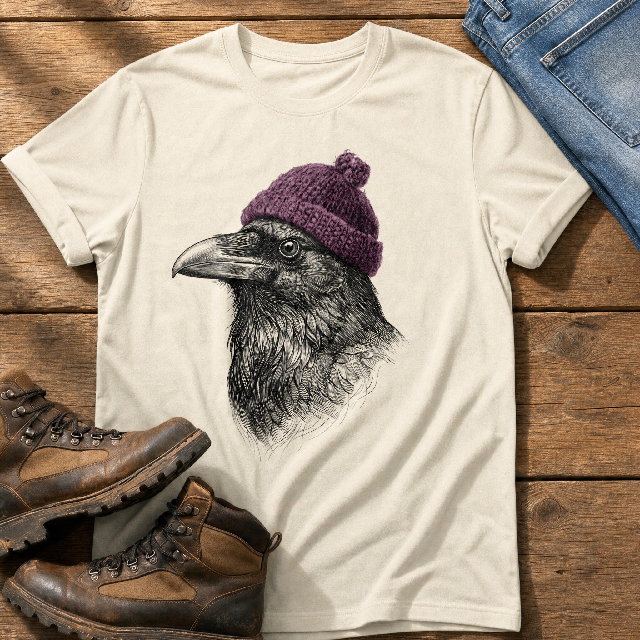 Raven Sketch 4 — Ivory Comfort Colors tee