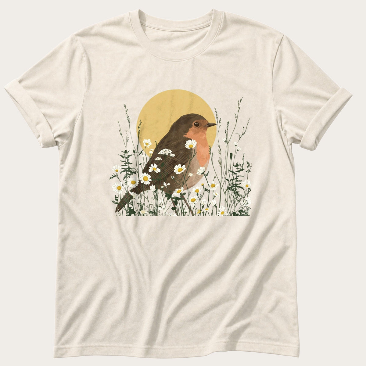 Robin Flower Bed — Ivory Comfort Colors tee