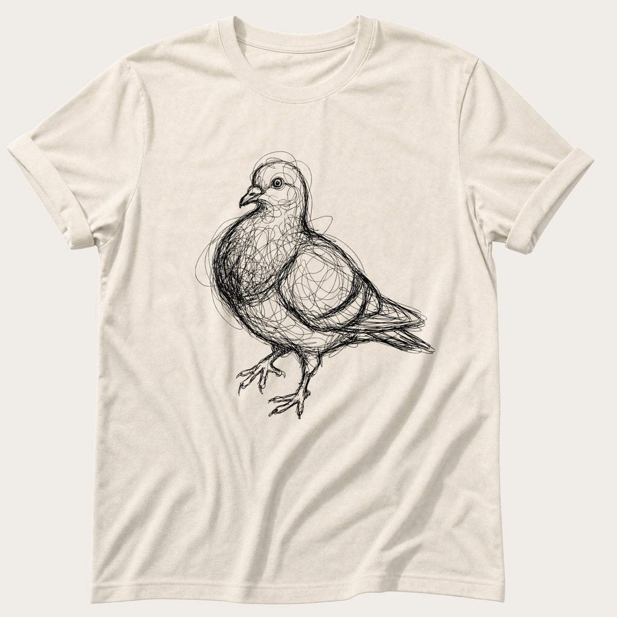 Scribble Pigeon — Ivory Comfort Colors tee