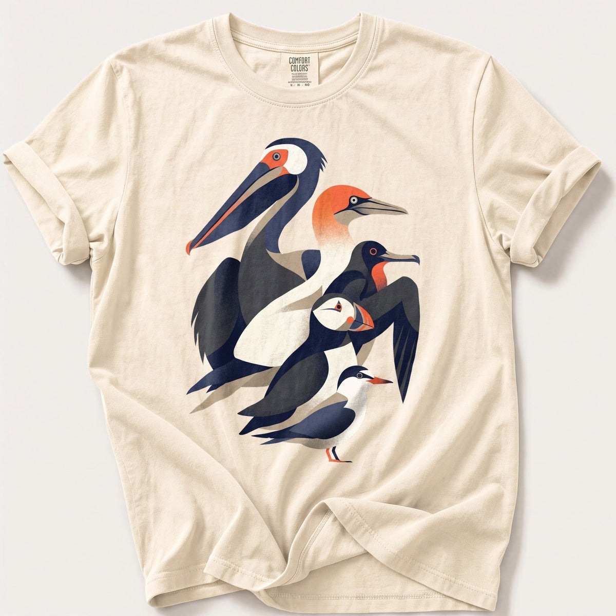 Seabird Breeds 55 — Ivory Comfort Colors tee