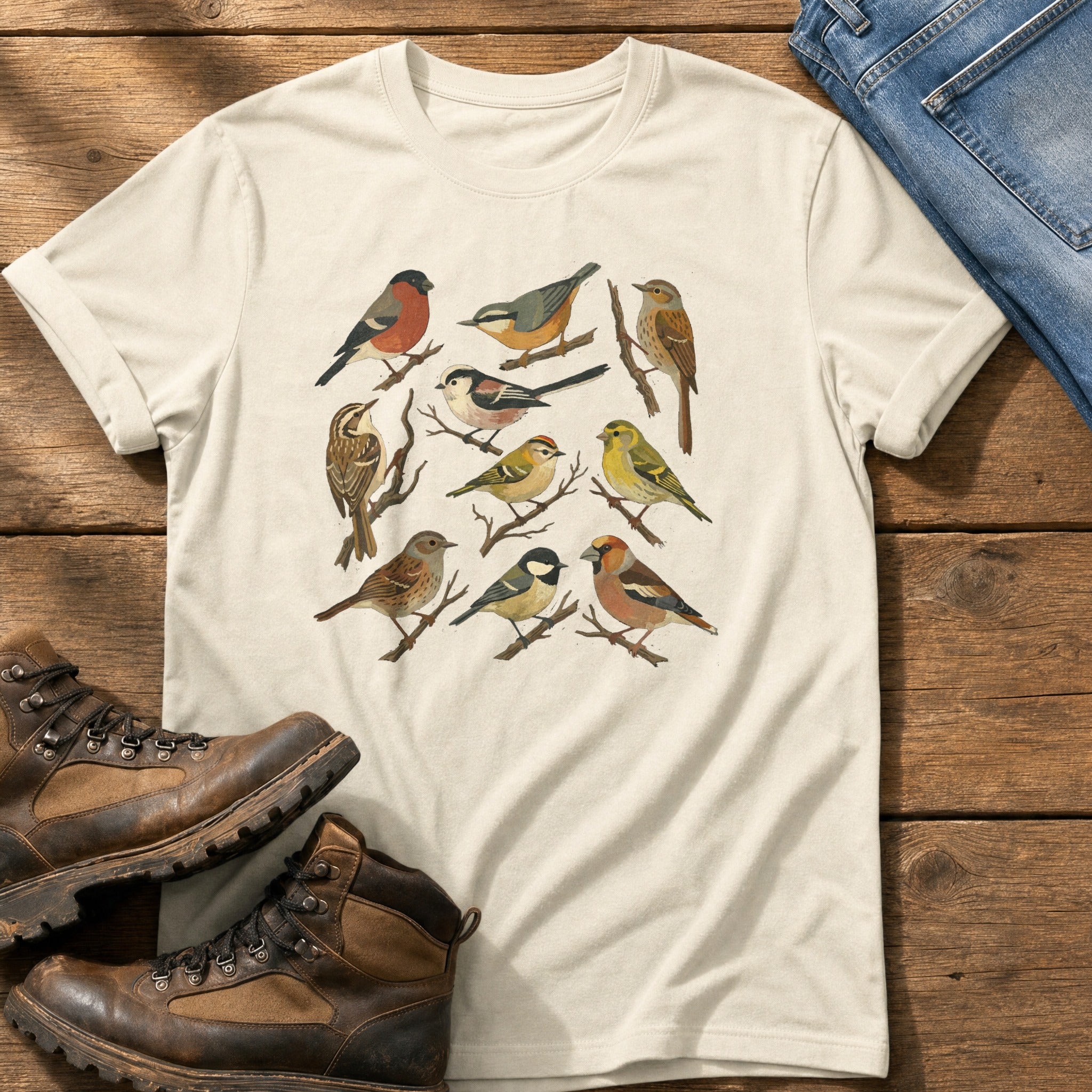 Small Wild Bird Flock — Ivory Comfort Colors tee