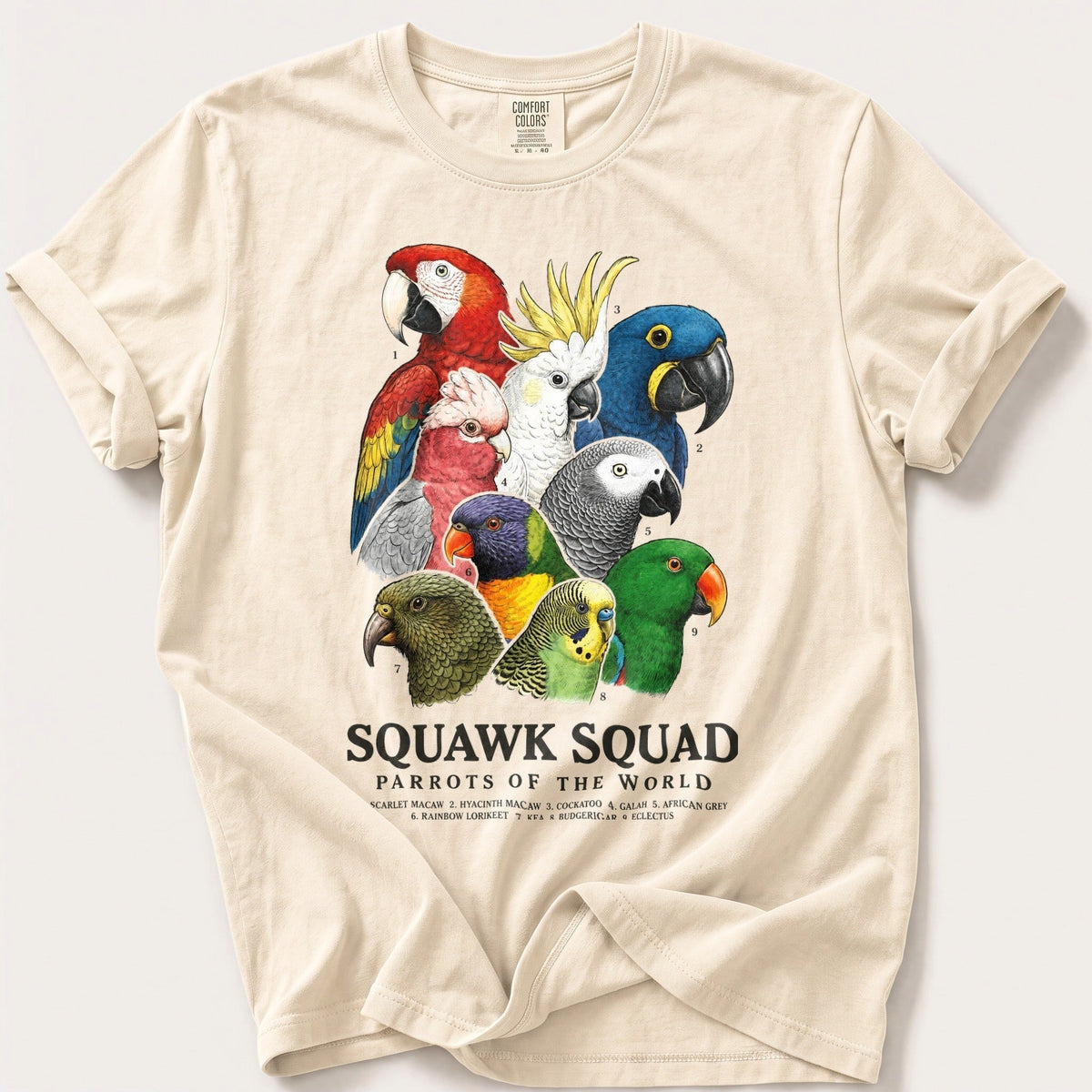 Squawk Squad — Ivory Comfort Colors tee
