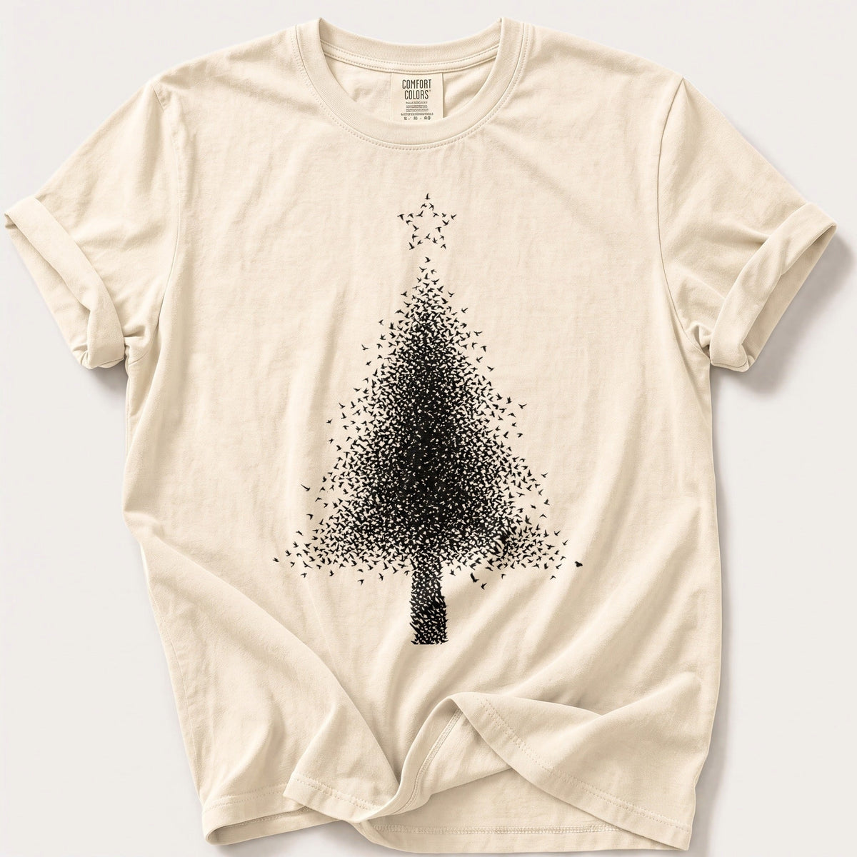 Starling Murmuration Tree — Ivory Comfort Colors tee