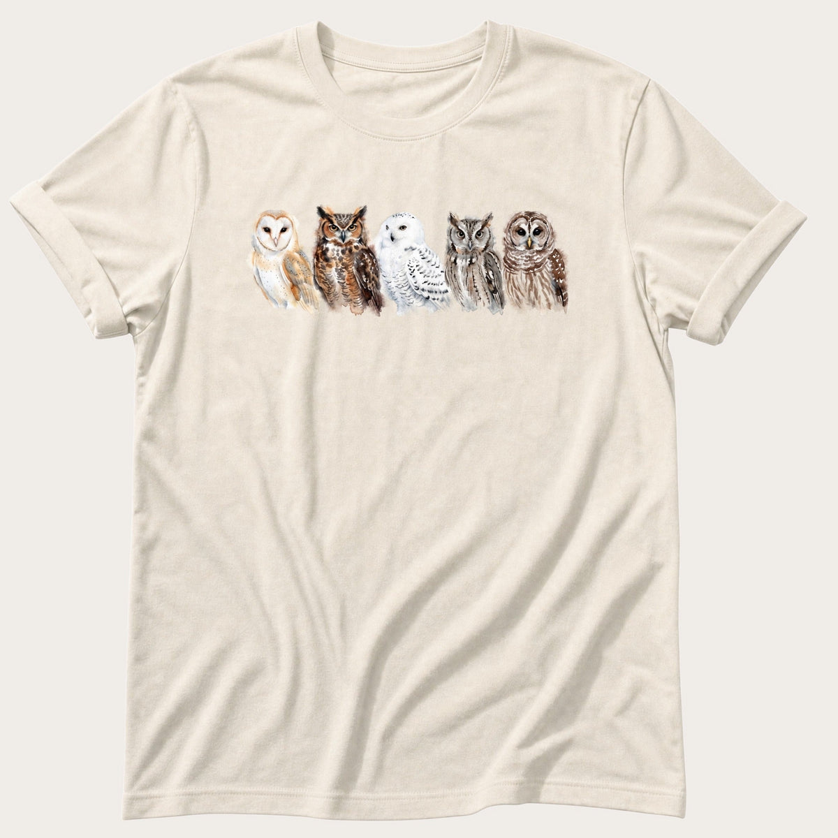 Watercolour Owls — Ivory Comfort Colors tee