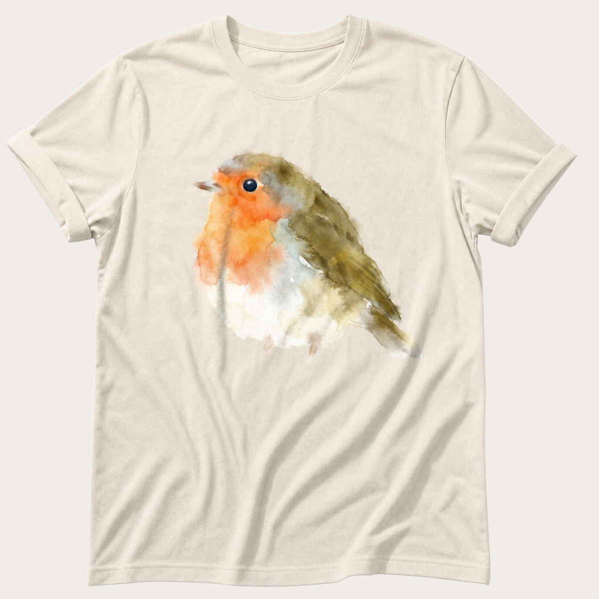 Watercolour Robin — Ivory Comfort Colors tee