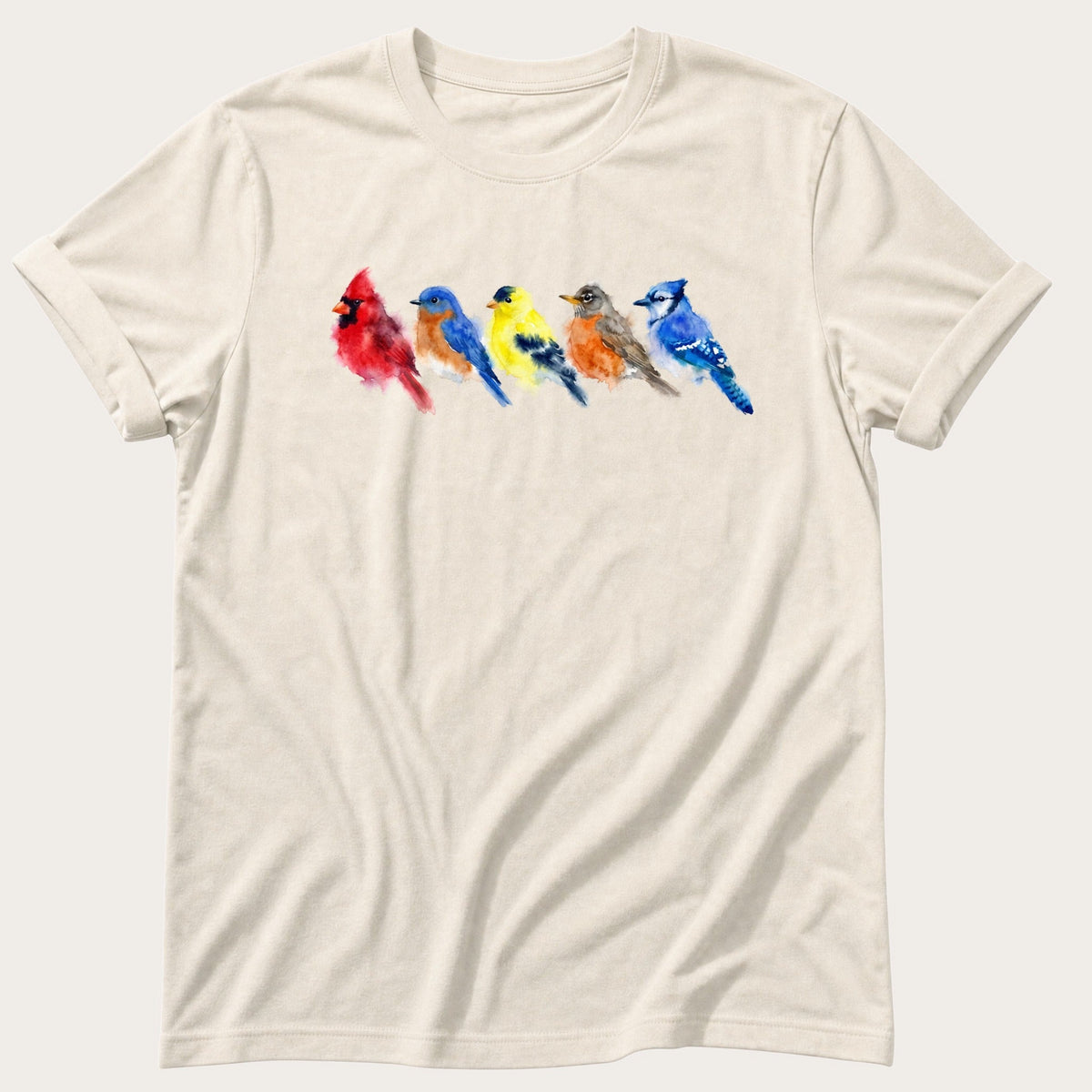 Watercolour Wild Birds — Ivory Comfort Colors tee