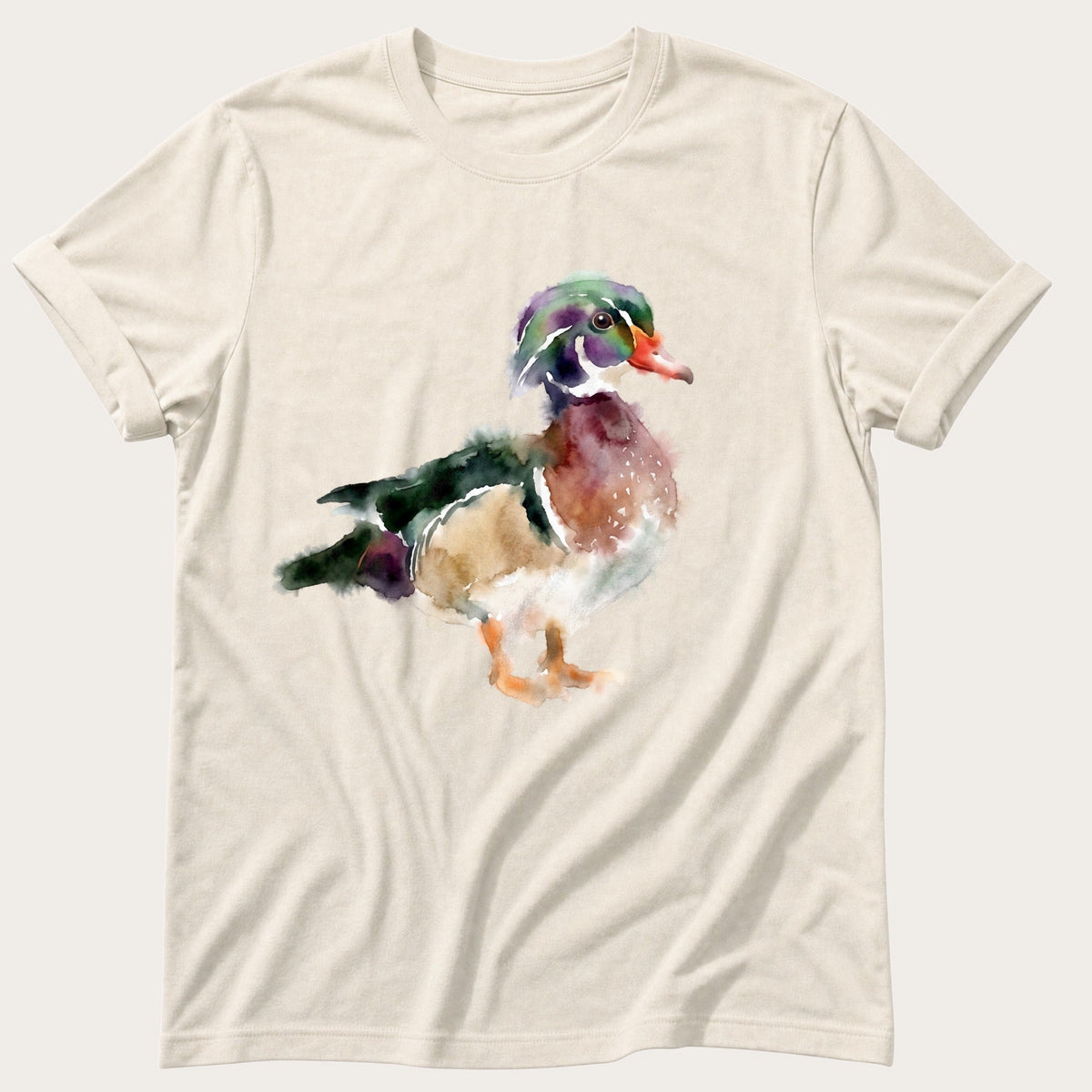 Watercolour Wood Duck — Ivory Comfort Colors tee