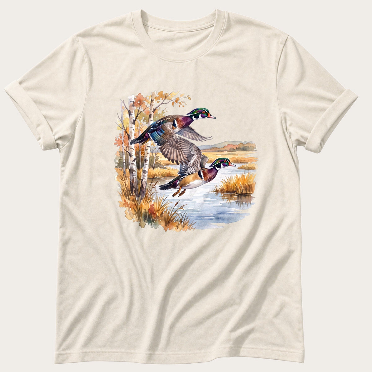 Wood Ducks At The Marsh — Ivory Comfort Colors tee
