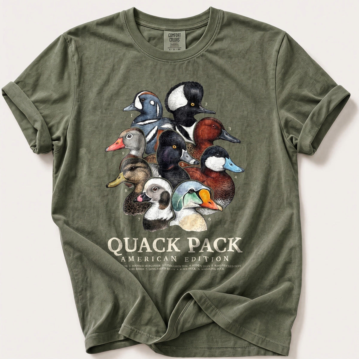 American Quack Pack — Moss Comfort Colors tee