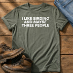 Birding And Maybe 3 People — Moss Comfort Colors tee