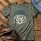 Blue Beanie Owl — Moss Comfort Colors tee