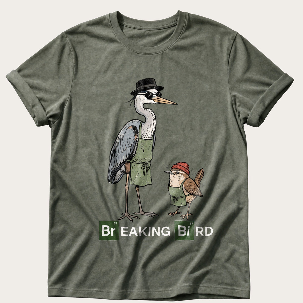 Breaking Bird — Moss Comfort Colors tee