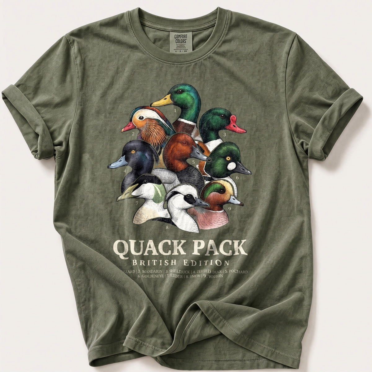 British Quack Pack — Moss Comfort Colors tee