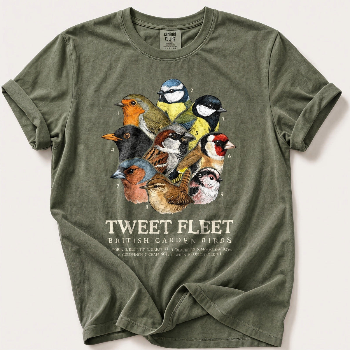 British Tweet Fleet — Moss Comfort Colors tee