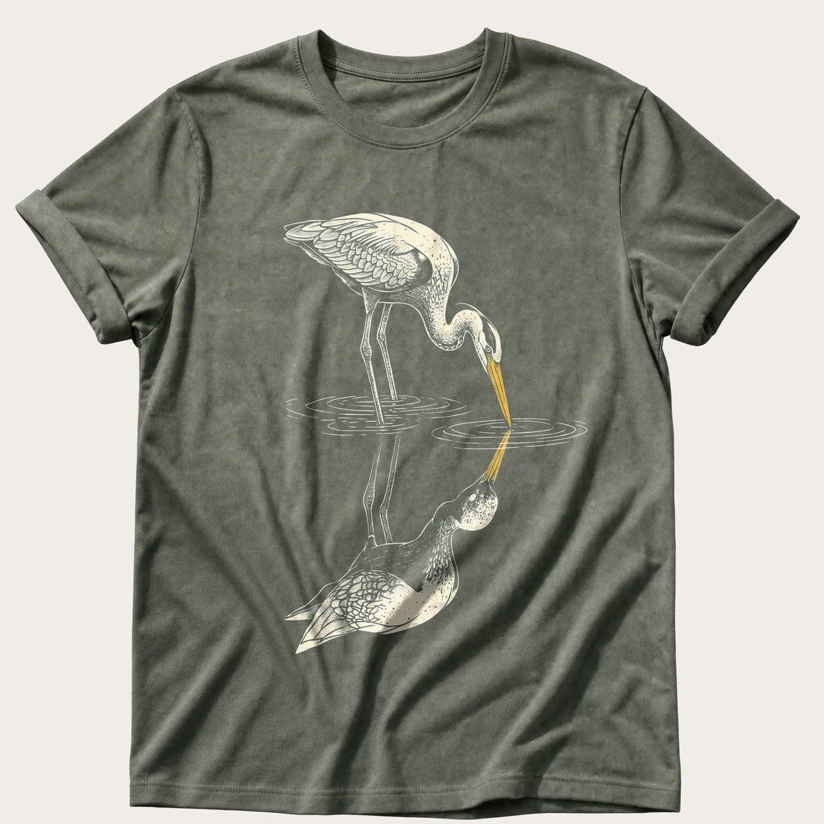 Crane Reflections — Moss Comfort Colors tee
