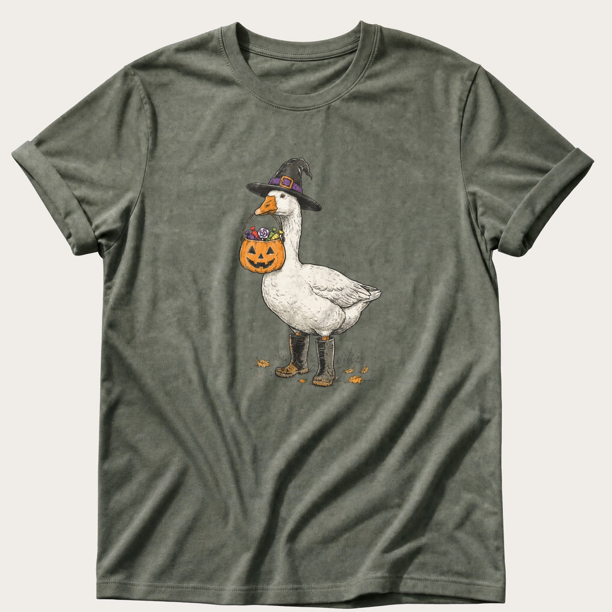 Goose Or Treat — Moss Comfort Colors tee