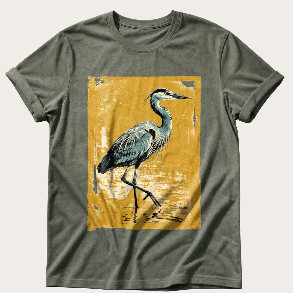 Heron Mid-Step — Moss Comfort Colors tee