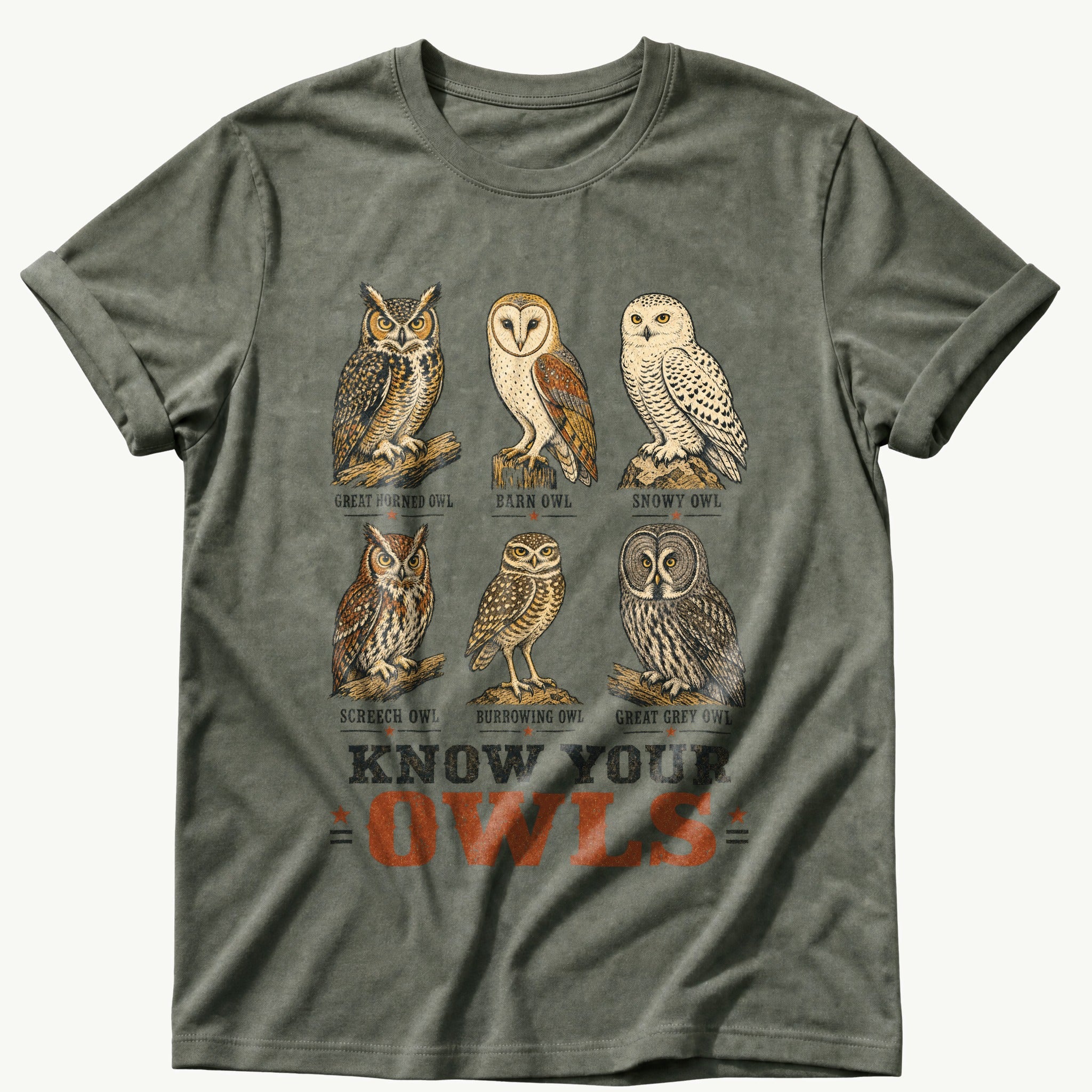 know-your-owls — Moss Comfort Colors tee