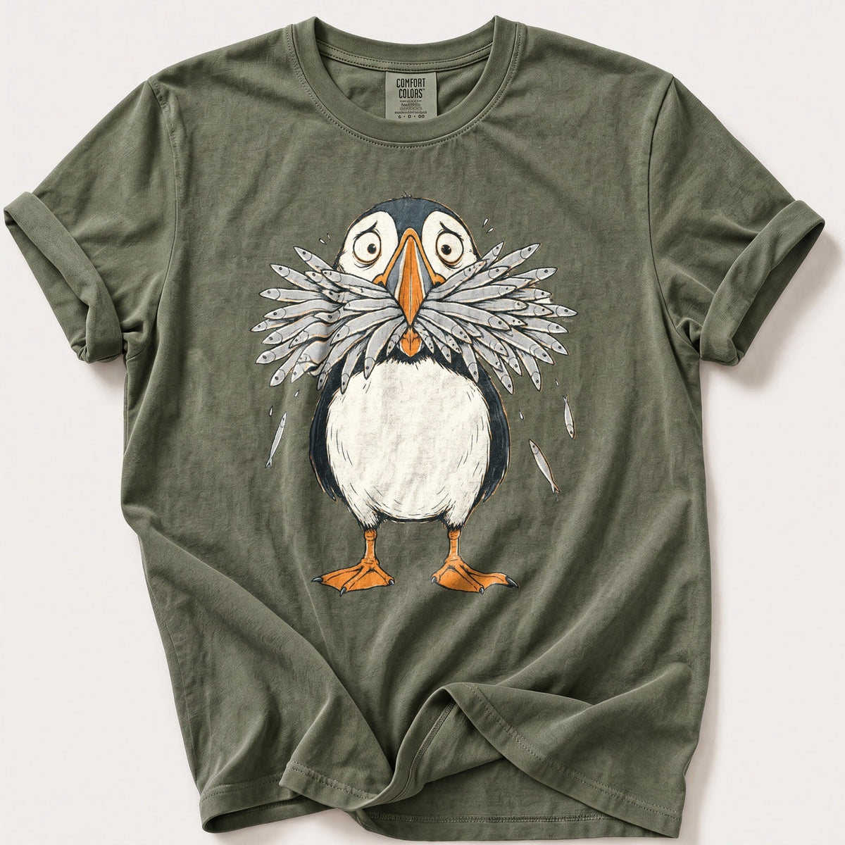 Mouthful Of Sardines — Moss Comfort Colors tee