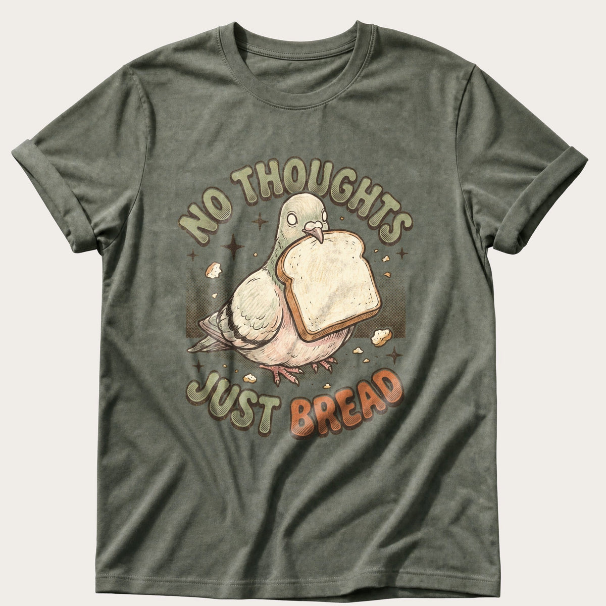 No Thoughts Just Bread — Moss Comfort Colors tee