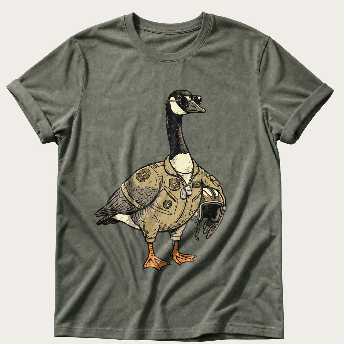 Pilot Goose — Moss Comfort Colors tee