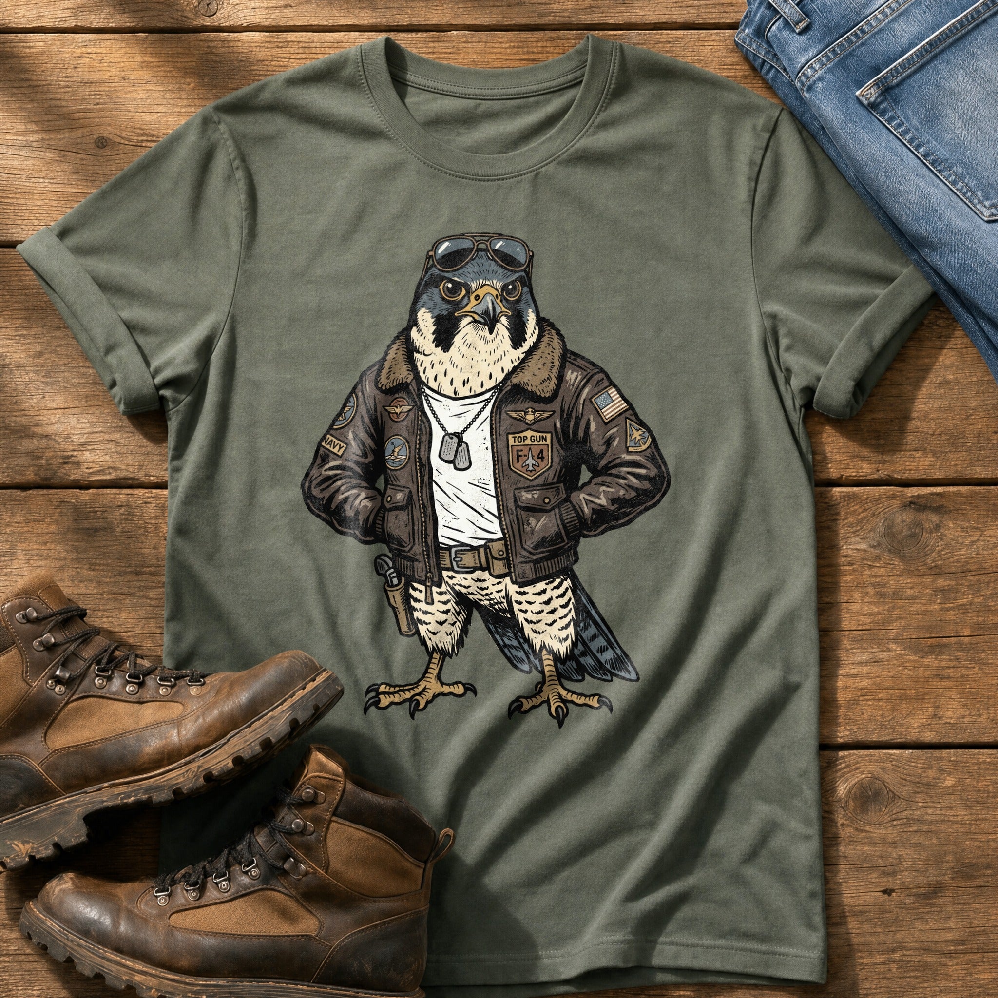 Pilot Hawk — Moss Comfort Colors tee