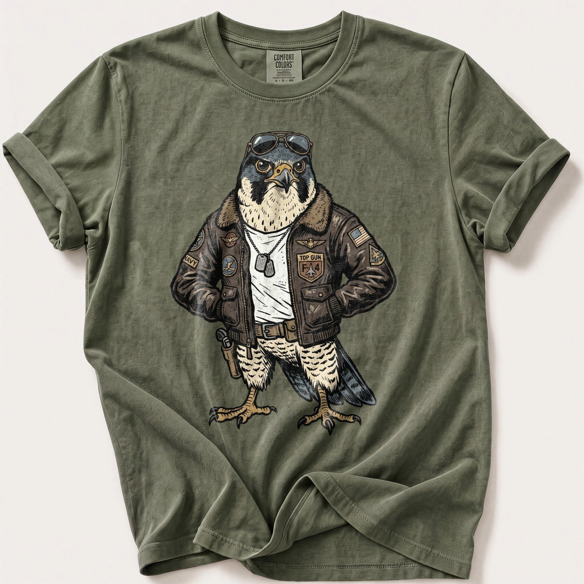 Pilot Hawk — Moss Comfort Colors tee