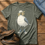 Seagull With Chips 2 — Moss Comfort Colors tee