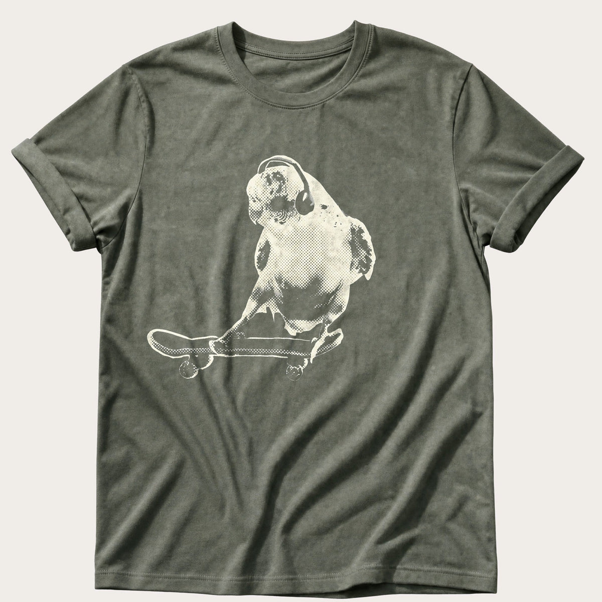 Skater Budgie 99 — Moss Comfort Colors tee