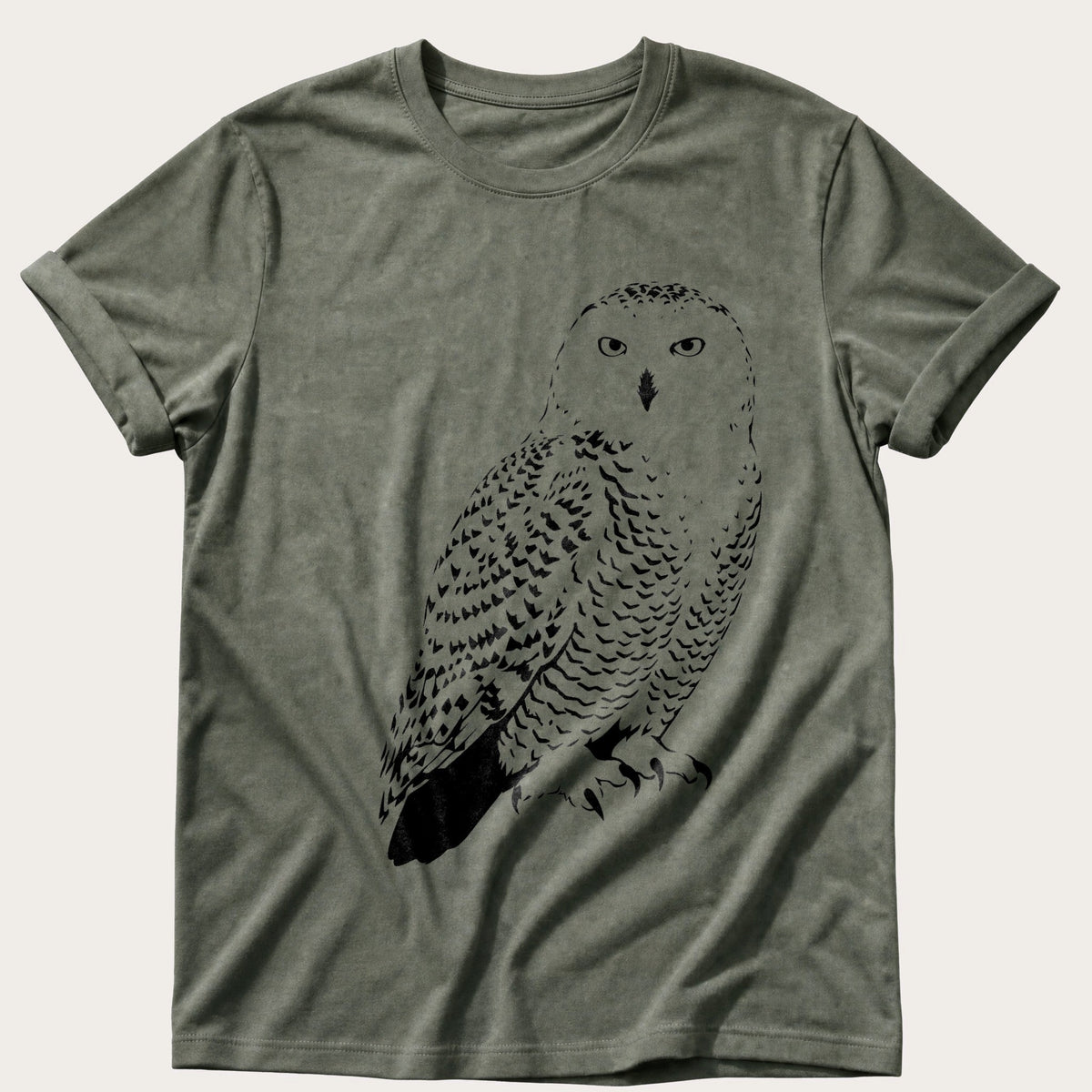 Snowy Owl — Moss Comfort Colors tee
